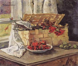 Still Life. Basket With Ash. — Pyotr Konchalovsky