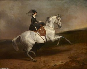 Lady Portarlington On A Grey Horse