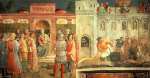 St. Lawrence Before St. Valerianus And Martyrdom Of St. Lawrence — Fra Angelico, Early Renaissance