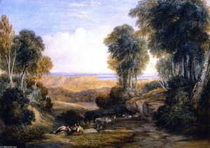 Junction Of The Severn And The Wye With Chepstow In The Distance — David Cox