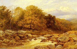 On The Llugwy, North Wales — R.a Benjamin Williams Leader