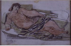 Reclining Nude 1 — Georges Braque, Cubist Style