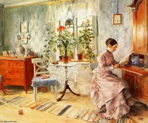 An Interior With A Woman Reading — Carl Larsson