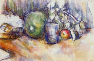 Still Life With Green Melon — Paul Cézanne