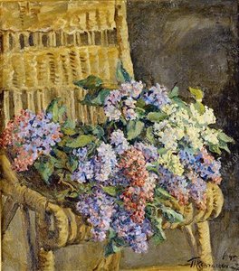 Lilac In The Wicker Chair — Pyotr Konchalovsky