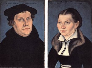 Diptych With The Portraits Of Luther And His Wife — Lucas Cranach The Elder