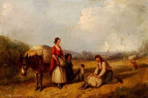 Travelling Family and Donkey