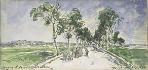 A Tree-lined Road At Magny, Near Nevers — Johan Barthold Jongkind
