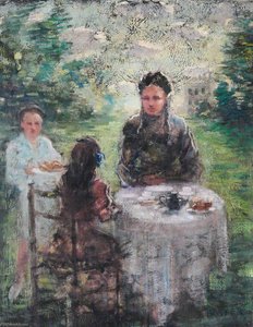Afternoon Tea In A Garden — Hugh Oswald Blaker