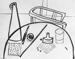 Table Still-life With Armchair — Lajos Vajda