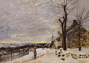 Snowy Weather At Veneux-nadon — Alfred Sisley