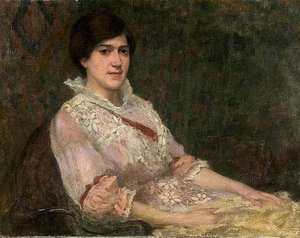 Portrait Of A Woman In Pink Dress — John Maler Collier