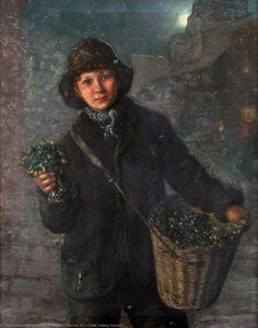 Portrait Of A Child Selling Flowers — William H Snape