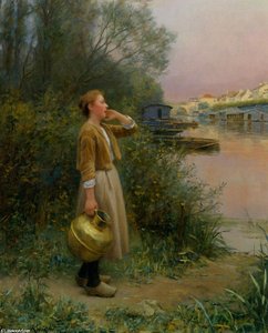 Girl With Water Jug — Daniel Ridgway Knight