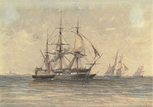 A Merchantman In Tow — Adolphus Knell