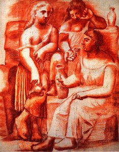 Three Women At A Fountain — Pablo Picasso, Naive Art / Primitivism