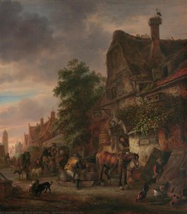Workmen Before An Inn — Isack Van Ostade