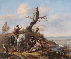 Landschaft mit Rastenden Reisenden
