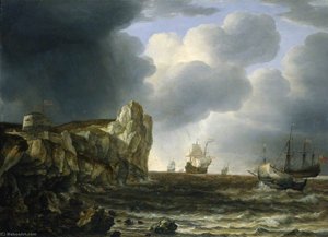 Shipping Off The English Coast — Simon Jacobsz De Vlieger