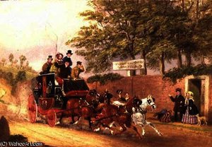 A Mail Coach Passing Travellers On A Road — James Pollard
