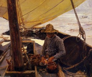 Peeling Potatoes — Joaquín Sorolla Y Bastida, Impressionist Realism