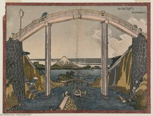 Mount Fuji Under High Bridge — Katsushika Hokusai