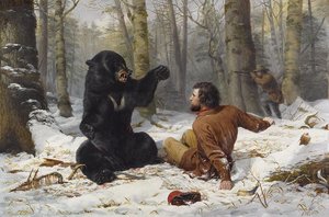 A Tight Fix—bear Hunting, Early Winter — Arthur Fitzwilliam Tait
