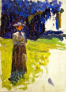 Kochel - Lady Standing By The Forest's Edge — Wassily Wassilyevich Kandinsky, Expresionismo