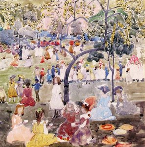 In The Park — Maurice Brazil Prendergast, Impressionistic Watercolor