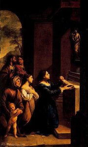 San Cayetano offered to the Virgin for his madreo