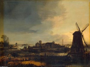 Landscape With Windmill — Aert Van Der Neer