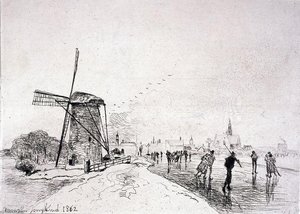 View Of The City Of Maaslins (holland) — Johan Barthold Jongkind