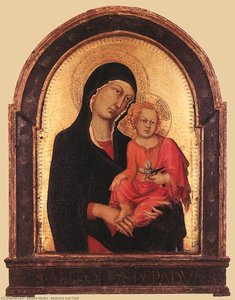 Madonna Und Kind — Simone Martini, Late Gothic Style