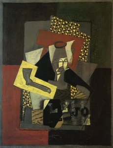 Glass, Pipe And Newspaper — Georges Braque, Synthetic Cubism