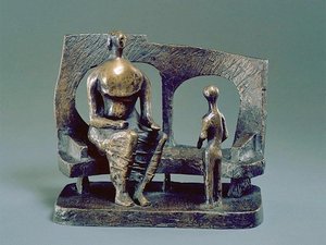 Mother And Child Against Open Wall — Henry Moore, Abstract Expressionism