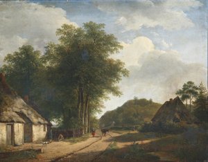 A Woman On A Sandy Path In Summer — Andreas Schelfhout