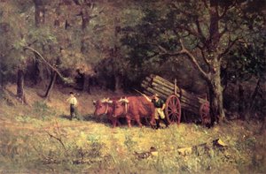 Hauling Rails (also Known As Boy And Man With Oxen) — Edward Mitchell Bannister