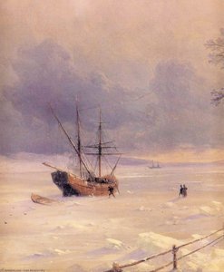 Frozen Bosphorus Under Snow (detail) — Ivan Konstantinovich Aivazovsky, Romanticism