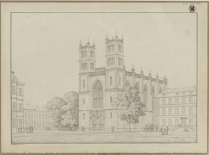 Berlín. Iglesia De Friedrichswerder. Diseño Tal Como Se Ve Tras La Finalización Del Edificio. Vista En Perspectiva — Karl Friedrich Schinkel, Neoclásico