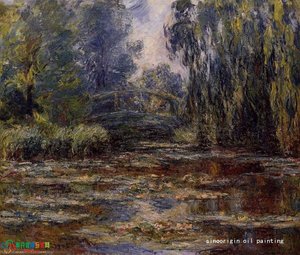 Die Wasserlilien Und Brücke — Claude Monet, Impressionist Landscape