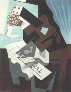 Still Life With Guitar, Book And Newspaper — Juan Gris