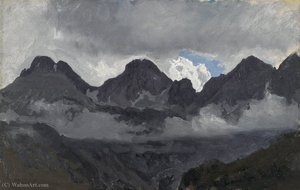Mountains With Mist — Auguste François Bonheur