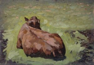 Cow Lying In The Grass — Gunning King
