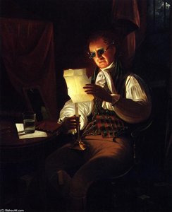 Man Reading By Candlelight — Rembrandt Peale, Neoclassical Style
