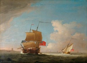 English Men O' War And Other Shipping Off The Coast — Peter Monamy