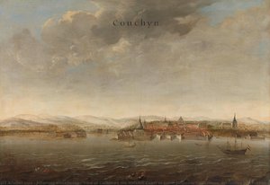View of Cochin on the Malabar Coast of India, Johannes Vinckboons (attributed to), c. 1662 - c. 1663