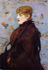 Autumn, Portait Of Mery Laurent In A Brown Fur Cape — Édouard Manet, Impressionism