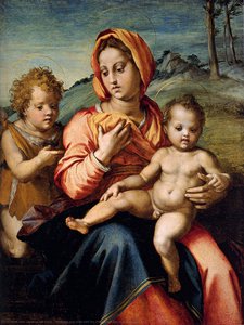 Madonna And Child With The Infant Saint John In A Landscape — Andrea Del Sarto