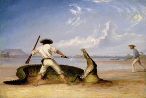 T.baines And C.humphrey Killing An Alligator — Thomas Baines