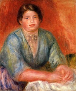 Seated Woman In A Blue Dress — Pjer Ogist Renoar, Impressionism